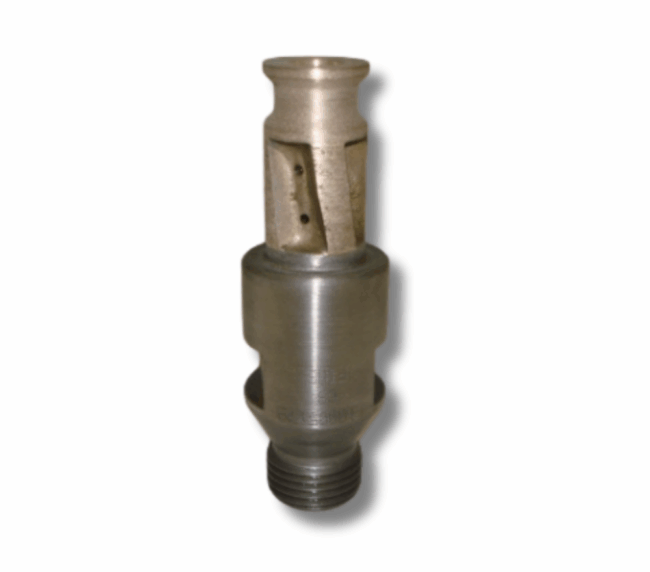 Scule diamantate combinate cu 2 operații si răcire,  prindere 1/2 gas, L=75 mm, diametru 15 mm, pentru prelucrarea sticlei cu grosimi de 4, 5, 6, 8, 10, 12, 15 și 19 mm.